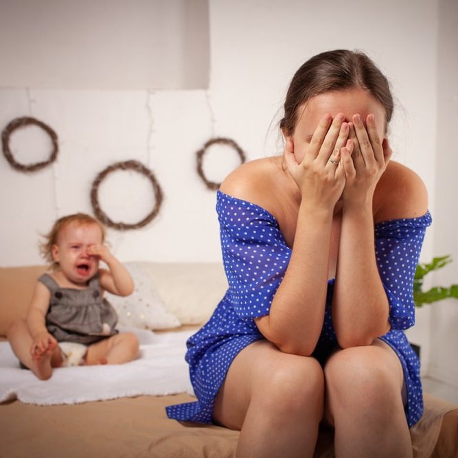 Mom,Is,Tired,Of,The,Baby,,Wants,To,Rest,And
